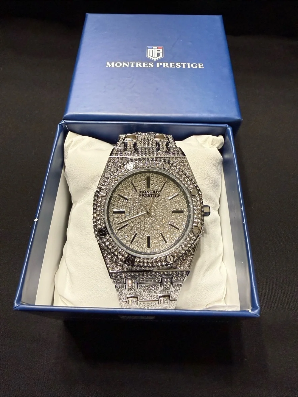 Invicta Silver Tone Pave Crystal Men’s Watch